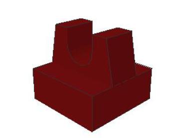 Lego Fliese 1 x 1 (2555) mit Clip, dunkel rot