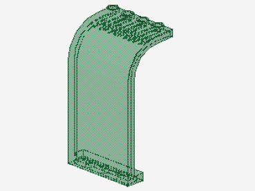 Lego Panel 3 x 4 x 6 (2571) Curved Top, transparent green