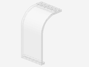 Lego Paneel 6 x 6 x 9 (2572) gebogenes Oberteil, transparent