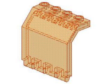 Lego Panel 2 x 4 x 3 1/3 (2582) with Hinge, transparent neon orange