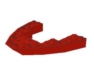 Lego Boat, Bow Brick 8 x 10 x 1 (2622) red