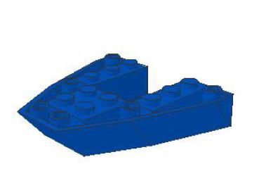 Lego Boat, Bow Brick 6 x 6  x 1 (2626) blue