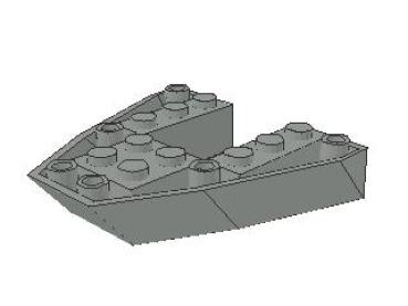 Lego Boat, Bow Brick 6 x 6  x 1 (2626) light gray