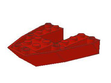 Lego Boat, Bow Brick 6 x 6  x 1 (2626) red