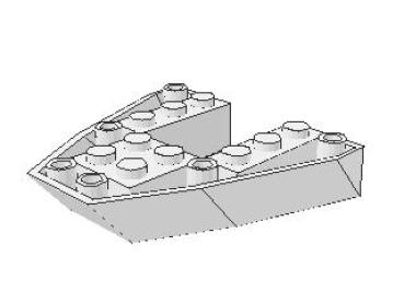 Lego Boat, Bow Brick 6 x 6  x 1 (2626) white