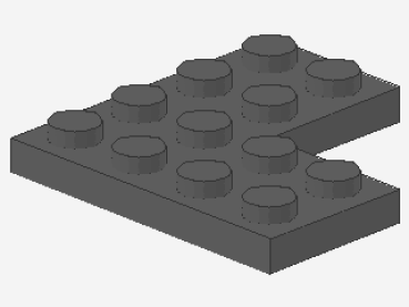 Lego Plate 4 x 4 Corner (26329) dark bluish gray