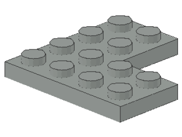 Lego Platte 2 x 2 Ecke, hellgrau
