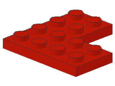 Lego Platte 4 x 4 Ecke, rot