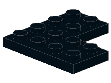 Lego Platte 4 x 4 Ecke, schwarz