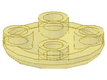 Lego Platte 2 x 2, rund, abgerundeter Boden (2654) transparent gelb