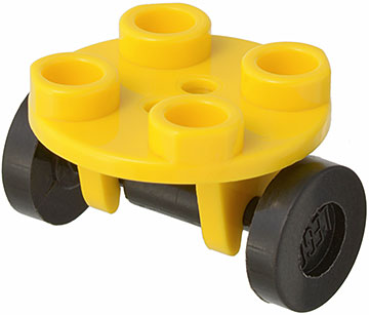 Lego Platte 2 x 2, rund, mit Radhalter (2655c02) gelb