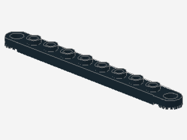 Lego Technic Plate 1 x 10 (2719) black