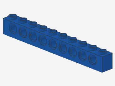 Lego Technic Brick 1 x 10 (2730) blue