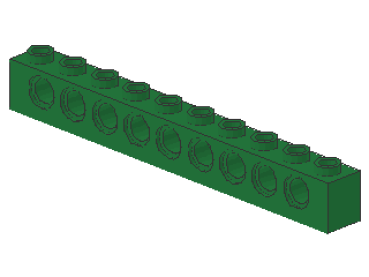 Lego Technic Brick 1 x 10 (2730) green