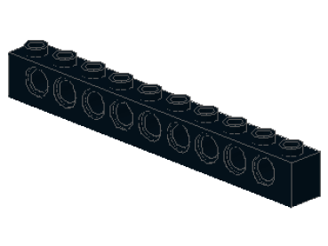 Lego Technic Brick 1 x 10 (2730) black