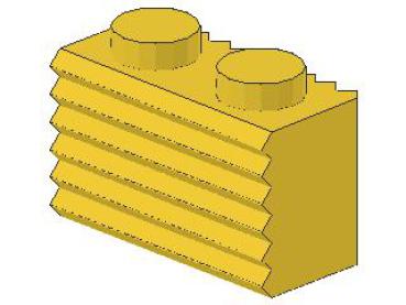 Lego Brick, modified 1 x 2 x 1 (2877) yellow