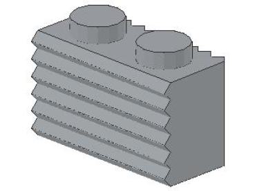 Lego Stein, modifiziert 1 x 2 x 1 (2877) hell bläulich grau