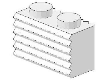 Lego Brick, modified 1 x 2 x 1 (2877) white