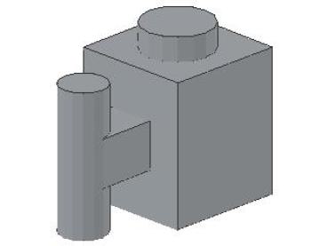 Lego Stein, modifiziert 1 x 1 x 1 (2921) hell bläulich grau