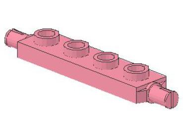 Lego Plate, modified 1 x 4 (2926) pink