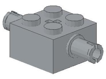 Lego Stein, modifiziert 2 x 2 x 1 (30000) hell bläulich grau