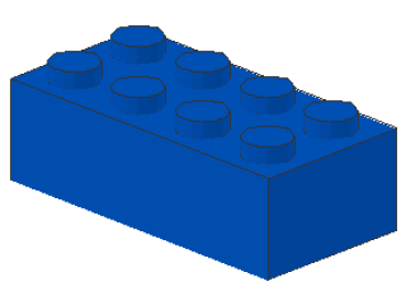 Lego Stein 2 x 4 x 1 (3001) blau