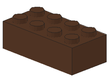 Lego Brick 2 x 4 x 1 (3001) brown