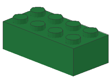 Lego Stein 2 x 4 x 1 (3001) grün
