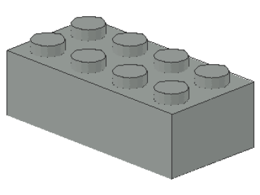 Lego Stein 2 x 4 x 1 (3001) hell grau