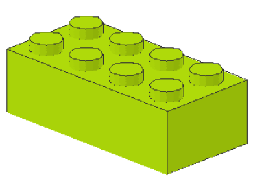 Lego Stein 2 x 4 x 1 (3001) limone