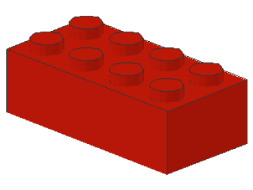 Lego Stein 2 x 4 x 1 (3001) rot