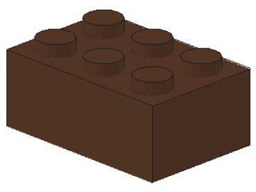 Lego Brick 2 x 3 x 1 (3002) brown