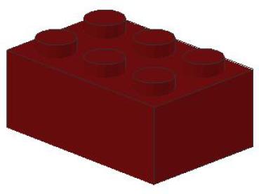 Lego Brick 2 x 3 x 1 (3002) dark red