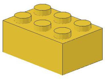 Lego Brick 2 x 3 x 1 (3002) yellow