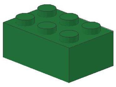 Lego Brick 2 x 3 x 1 (3002) green