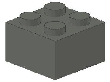 Lego Brick 2 x 2 x 1 (3003) dark bluish gray