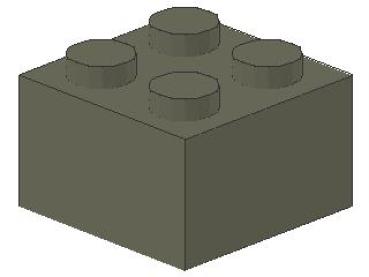 Lego Brick 2 x 2 x 1 (3003) dark gray