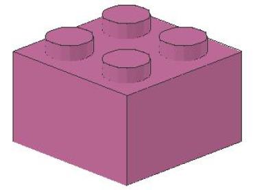 Lego Brick 2 x 2 x 1 (3003) dark pink