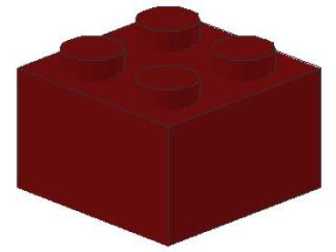 Lego Brick 2 x 2 x 1 (3003) dark red