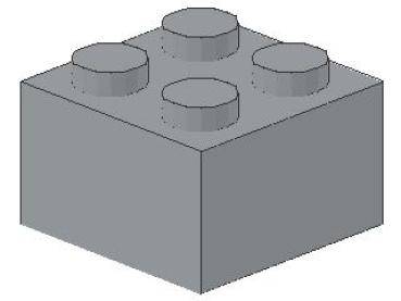 Lego Brick 2 x 2 x 1 (3003) light bluish gray