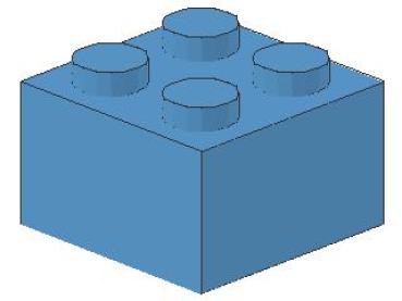 Lego Brick 2 x 2 x 1 (3003) medium blue