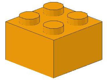 Lego Brick 2 x 2 x 1 (3003) medium orange