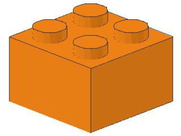 Lego Brick 2 x 2 x 1 (3003) orange