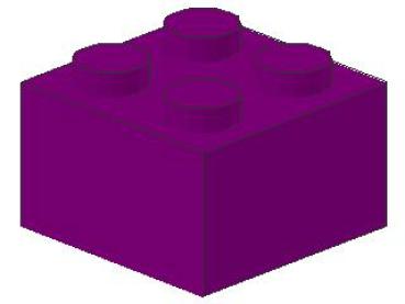 Lego Brick 2 x 2 x 1 (3003) purple