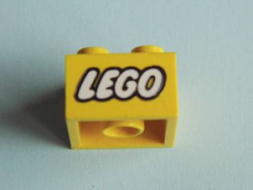 Lego Brick, decorated 2 x 2 x 1 (3003px3) yellow