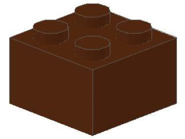 Lego Brick 2 x 2 x 1 (3003) reddish brown