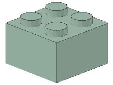 Lego Brick 2 x 2 x 1 (3002) sand green