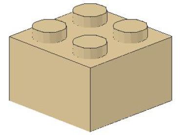 Lego Brick 2 x 2 x 1 (3002) tan