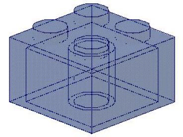 Lego Stein 2 x 2 x 1 (3003) transparent dunkel blau