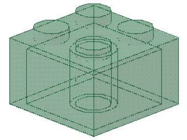 Lego Stein 2 x 2 x 1 (3003) transparent grün